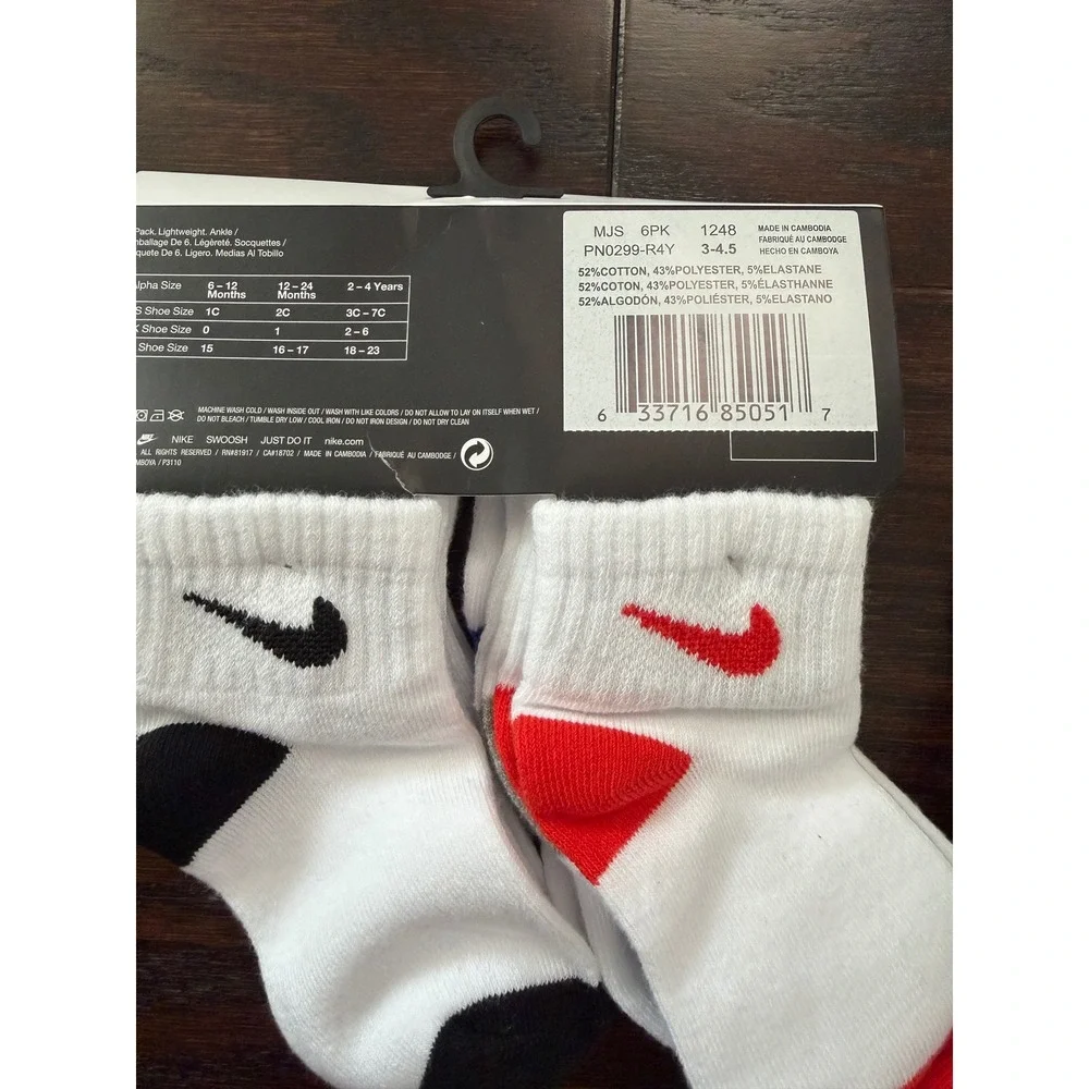Nike Toddler Ankle Socks 12Pair Bundle 2-4 Years Lightweight Athletic NN0663-001
